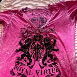 Royal Virtue -Rebel Saints -Pink Tee